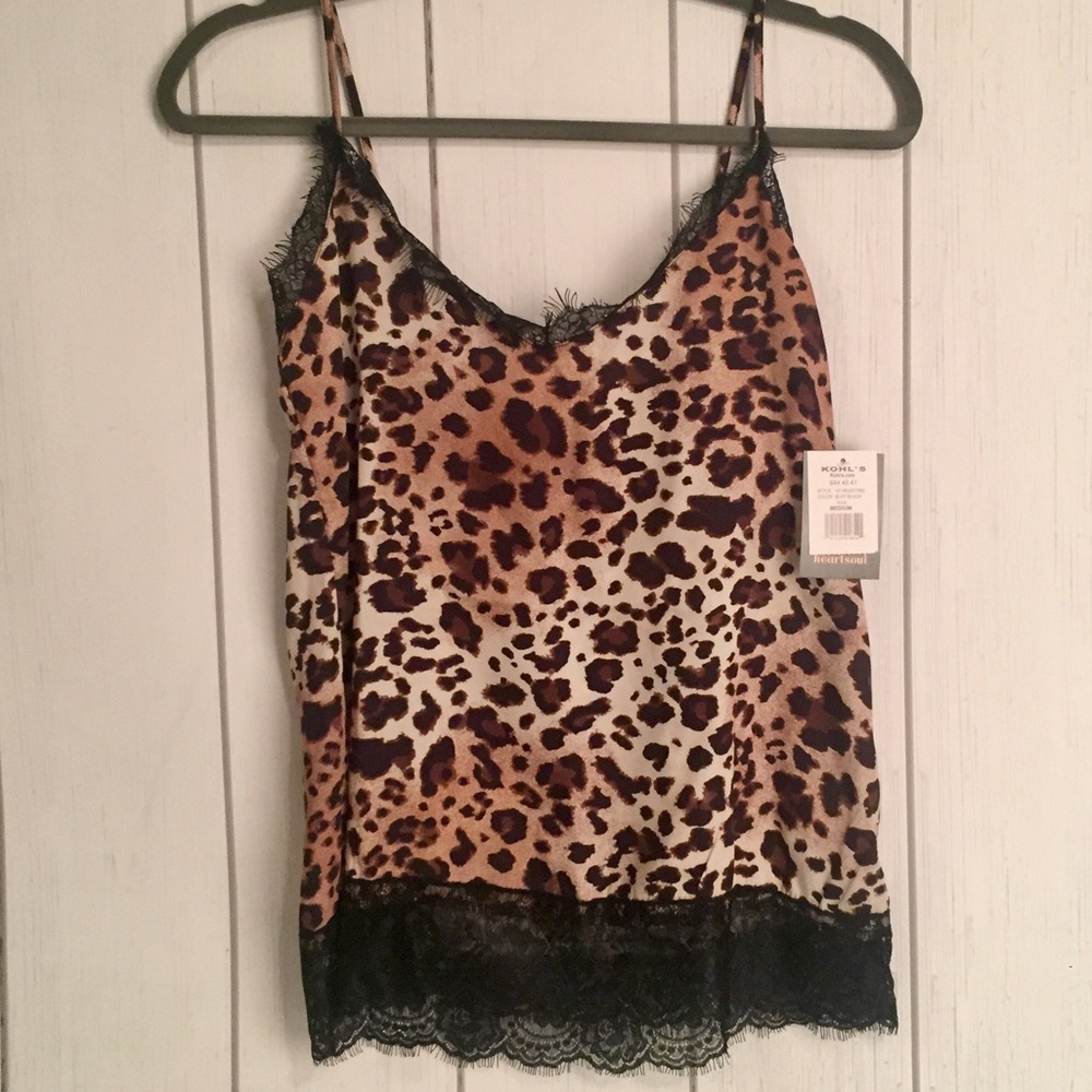 Animal print cami shell tank top Blouse NWT M
